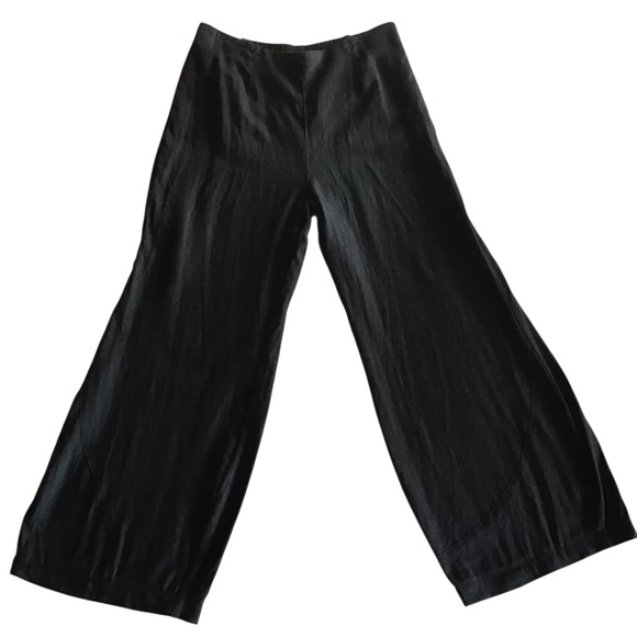Kokomarina Pants - NWOT Kokomarina Black Linen Wide Leg Pants